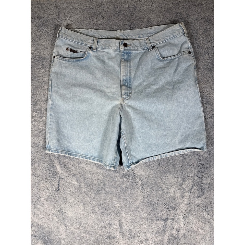 Lee Mens Vintage Light Wash Denim Shorts Blue 100% Cotton Size 42 Short 9142